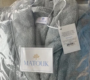Matouk~CAIRO~Bathrobe~GRAY~Ex Small+Medium/Lg+Ex Lg~Unisex~E100~MSRP $275~NWT~ - Picture 1 of 14
