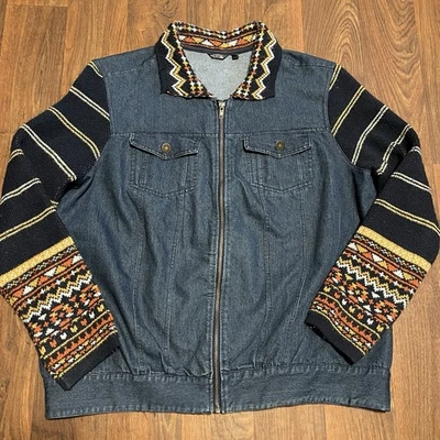 Denim para mujer Kaktus con cuello y manga de punto estampado suroeste mediano Foto 1 de 4