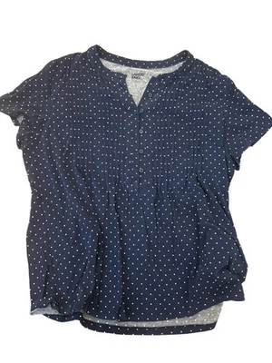 Blusa informal Lands End para mujer a lunares talla L azul marino manga corta Foto 1 de 4