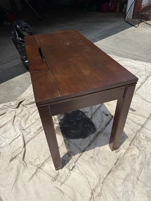 Solid Wood Desk with Charging Station Computer Desk for Home Office Rustic - Image 1 of 2