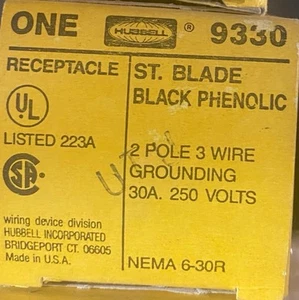 Hubbell HBL 9330 30A 250V Single Flush Receptacle Free Shipping - Picture 1 of 1