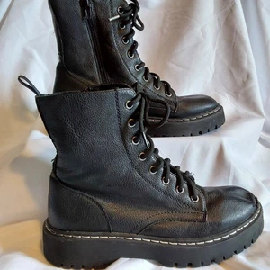 Union Bay Women's Hayden Combat Chunky Goth Zip Boot Black - Size 7.5 - Picture 1 of 8