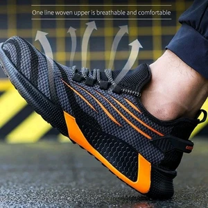 Herren Stahlkappe Sicherheitsschuh Unverwüstlich Arbeitsstiefel Leicht Sneaker UK 7,5 - Bild 1 von 13