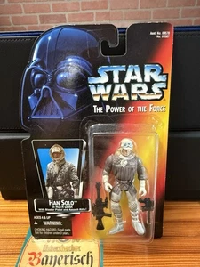 Figura de acción Kenner Star Wars POTF 1995 tarjeta roja - Han Solo en Hoth Gear NUEVO - Imagen 1 de 2