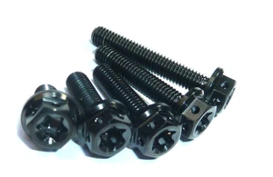 SUPERMOTO M5 x 10-30 DUAL DRIVE TITANIUM RACE SPEC BOLTS SCREWS BLACK TORX HEX - Picture 1 of 39