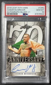 Conor McGregor UFC Autograph Auto 2018 Leaf 70th Anniversary PSA 10 Gem Mint 1/1 - Picture 1 of 2