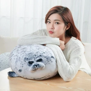 Almohada de sello Angry Blob gordita juguete de peluche 3D suave muñeca de león marino regalo para niños - Imagen 1 de 4
