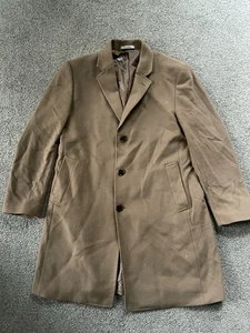 Lauren Ralph Lauren Overcoat Men’s 42R Camel Color Wool Cashmere Blend Pea Coat - Picture 1 of 11