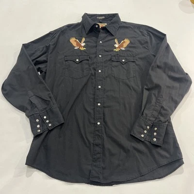 Authentic Western Youngblood Pearl Snap Embroidered Eagle Xl Rockabilly Fashion - Изображение 1 из 3