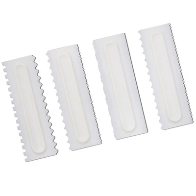  4 piezas raspador de pasteles plástico fondant simple crema para pasteles raspador de moldes - Imagen 1 de 4