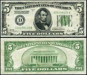FR. 1952 D $5 1928-B Federal Reserve Note Cleveland D-A Block DGS XF - Picture 1 of 3