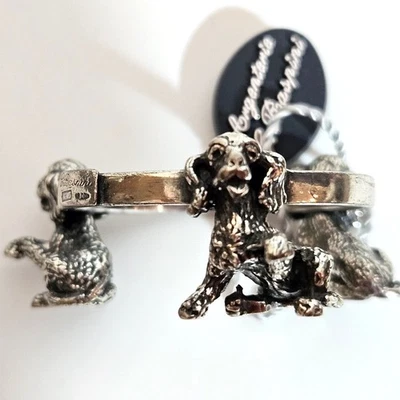 NUOVO portauovo Raspini argento 800 3 bassotti peso 34 g portauovo cani bassotti - Immagine 1 di 4