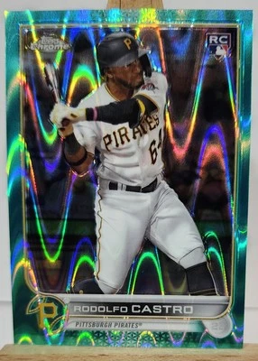 Rodolfo Castro 2022 Topps Chrome Sonic /199 Aqua Raywave RC PIRATES  - Image 1 of 4