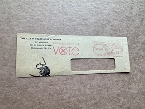 US  VOTE Thematic Meter Piece(15) 1952 Vote As You Please +Richmond VA+PB#187004 - Picture 1 of 1