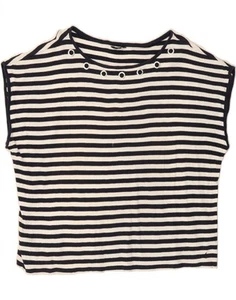 NAUTICA Womens Oversized T-Shirt Top UK 18 XL Navy Blue Striped Nautical DF22 - Picture 1 of 3
