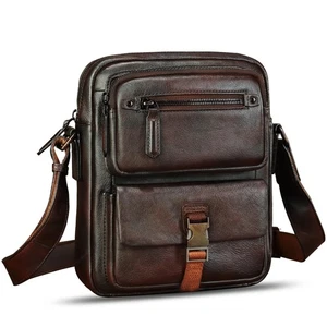 Genuine Leather Purse and Messenger Bag for Men Fashion Leather Shoulder Bags... - Picture 1 of 6