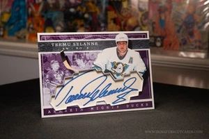 Teemu Selanne Anaheim Mighty Ducks Expansion Era Signature Cut Card *Oversized - - Picture 1 of 2