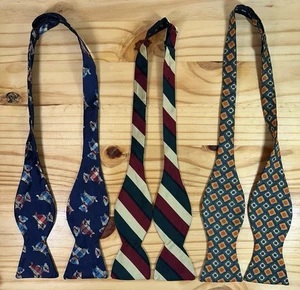 Paul Stuart Silk Bow Ties Lot of 3 - Adjustable Made In USA. Must See & Own Ties - Picture 1 of 12