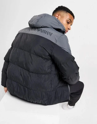 Emporio Armani EA7 Chevron Baffle Jacket Grey/Black-ALL SIZES-Genuine-RRP £320 - Image 1 of 4