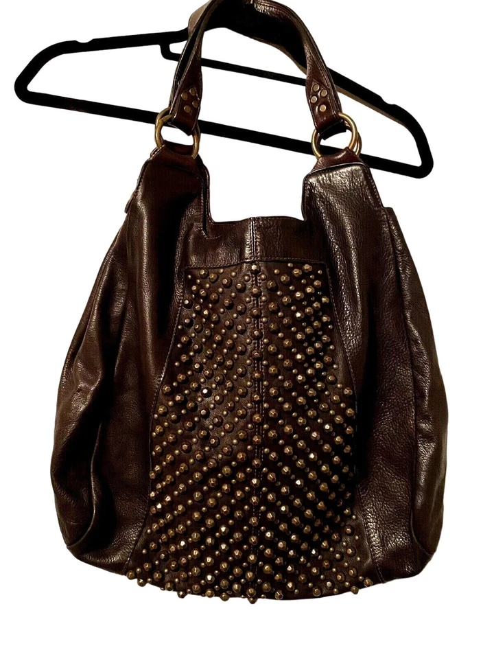 Leatherock EE. UU. Bolso de Mano Hobo Bolso con Tachuelas de Cuero Marrón Sin Forro + Bolso para el Polvo Foto 1 de 4