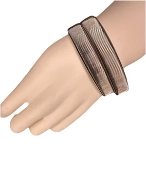 Juego de 2 brazaletes clásicos flexibles elásticos vintage en tono plateado para mujer Foto 1 de 4