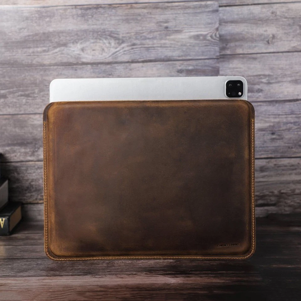 Genuine Leather Sleeve Case For iPad Pro 10/9/8/7th Mini Air 13" 12.9" 11" 10.9" - Image 1 of 4