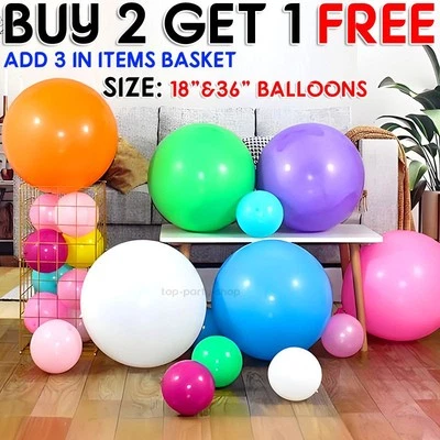 18"/ 36" Inch Giant Plain Balloons Extra Large Balloon Jumbo Plain Balloons