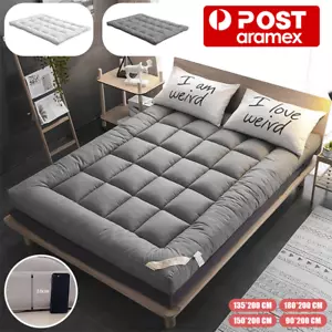 Luxury 10CM 2000GSM Bamboo Mattress Topper Extra Thick S/D/Q/K BED SIZE LINENOVA - Picture 1 of 14