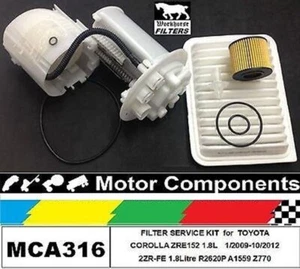 FILTER SERVICE KIT for TOYOTA COROLLA ZRE152 1.8L 2ZR-FE 2009 > 2012 - Picture 1 of 3