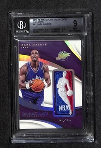 2017-18 Immaculate Karl Malone Game Used NBA Logoman Patch #1/1 BGS 9 Utah Jazz - Picture 1 of 4