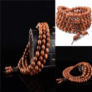 Brazalete 6mm 108 palo de rosa Buda Hombre Energy Bead Étnico Hombre Mala - Imagen 1 de 6