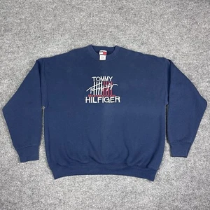 Vintage Tommy Hilfiger International Sweater Mens XL Crewneck Embroidered Logo - Picture 1 of 12