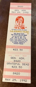 GRATEFUL DEAD/STEVE MILLER BAND RARE UNUSED CONCERT TICKET LAS VEGAS 05/29/1992 - Picture 1 of 1