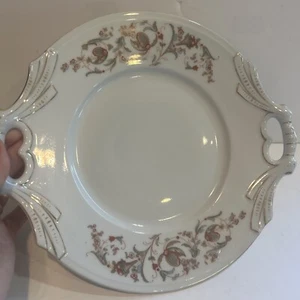 Achteckige bunte Blumen mit Goldrand Doppelgriff Servierplatte 11X10 - Bild 1 von 7