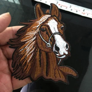 Horse Head Western Equestrian Iron on Patches Applique Embroidered Sewing Supply - Picture 1 of 10