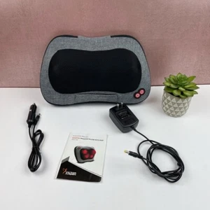 Shiatsu Massage Pillow With Heat Black Gray Portable Car Compatible - Picture 1 of 6