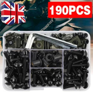 190PCS/Set Complete Motorcycle Fairing Bolts Kit Panel Speed Clip Fastener Screw - Picture 1 of 13