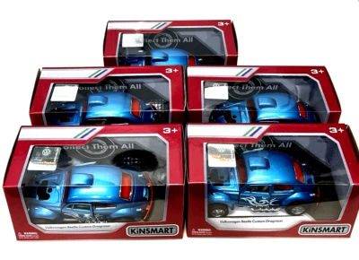 1/32 Kinsmart 5 x VW Volkswagen Pull & Go Toy Cars - Image 1 of 4