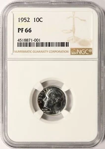 Moneda de diez centavos Roosevelt 1952 Proof 10c NGC PF66 - Imagen 1 de 4