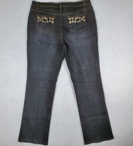 DG2 by Diane Gilman Damen schwarz Perlen Gesäßtasche gerader Schnitt Jeans Größe 14 - Bild 1 von 8