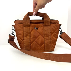 Lug Small Crossbody Tote Bag Top Handles Dory Mini Copper Brown Bronze Quilted - Picture 1 of 13