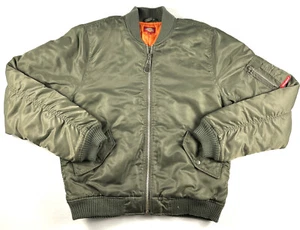 Dickies Flight Bomber Jacket Youth Size XL Green Orange Quilt Lined Classic Nice - Picture 1 of 11