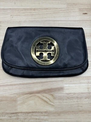 Tory burch Gold Metal logo Black leather Crossbag or handbag - Image 1 of 4