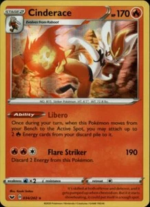 (SWSH01-034) Cinderace (Holofoil Rare) Pokemon Schwert & Schild Karte # 34 - Bild 1 von 1