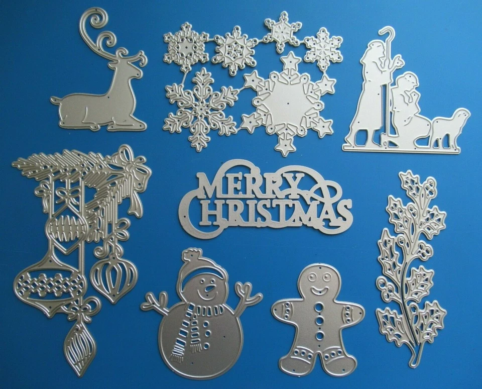 Various Christmas Metal Cutting Dies for Craft & Cardmaking Holly Deer Snow Die