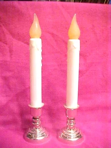 New, Unused White LED Candle Set gold colored bottoms - Picture 1 of 5