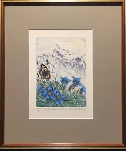 David Koster (British) - Signed, Numbered Etching - Trumpet Gentians - Picture 1 of 5