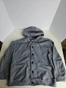 Incerun Mens Grey 2XL Button Up Hoodie - Picture 1 of 7