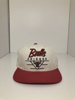 Chicago Bulls NBA Vintage Snapback Retro 2-TONE Cap Hat! White/Red Logo