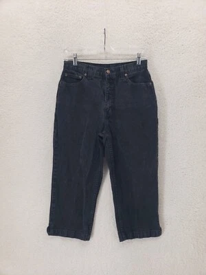 Newport News Jeanology Women Jeans 10 Black 100% Cotton Capri Denim Trousers Foto 1 de 4